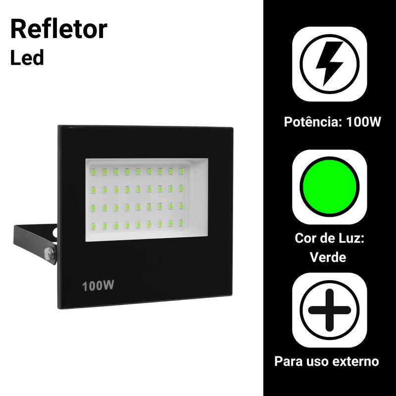 Refletor de led 100W Spotlight Bivolt à prova d'água Luz forte