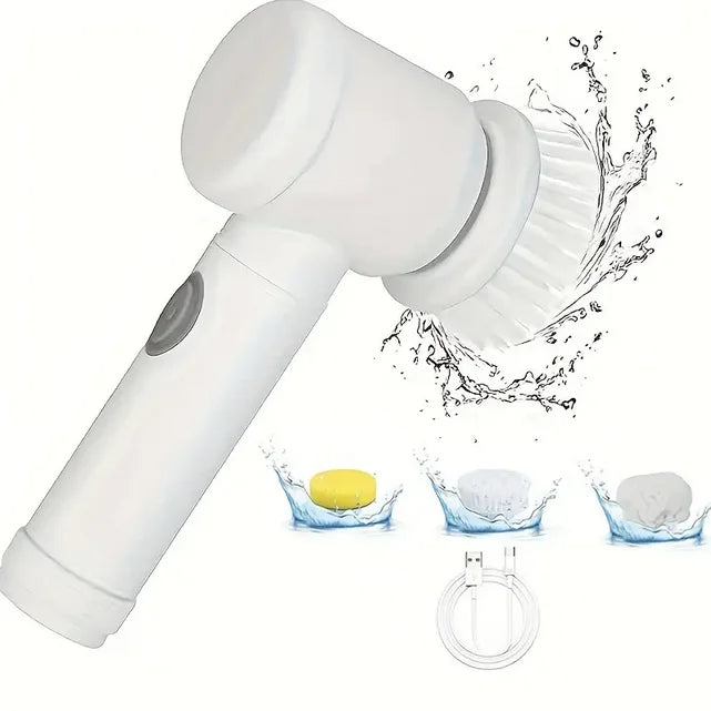 Escova elétrica de limpeza sanitária giratória 5 em 1 USB escova mágica multiuso limpador de banho prático cozinha sala de estar banheiro calçados azulejo germfree safeglow flex clean