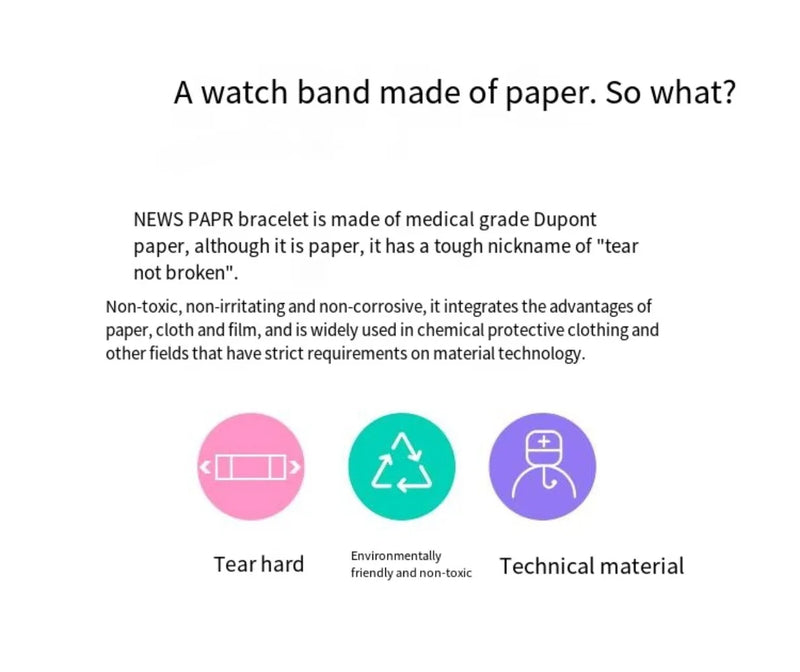 Smart Watch 2024 Trend PaperWatch PaprseWatch Paper Waterproof Youth Peple  Electronic Creative Variety of Styles