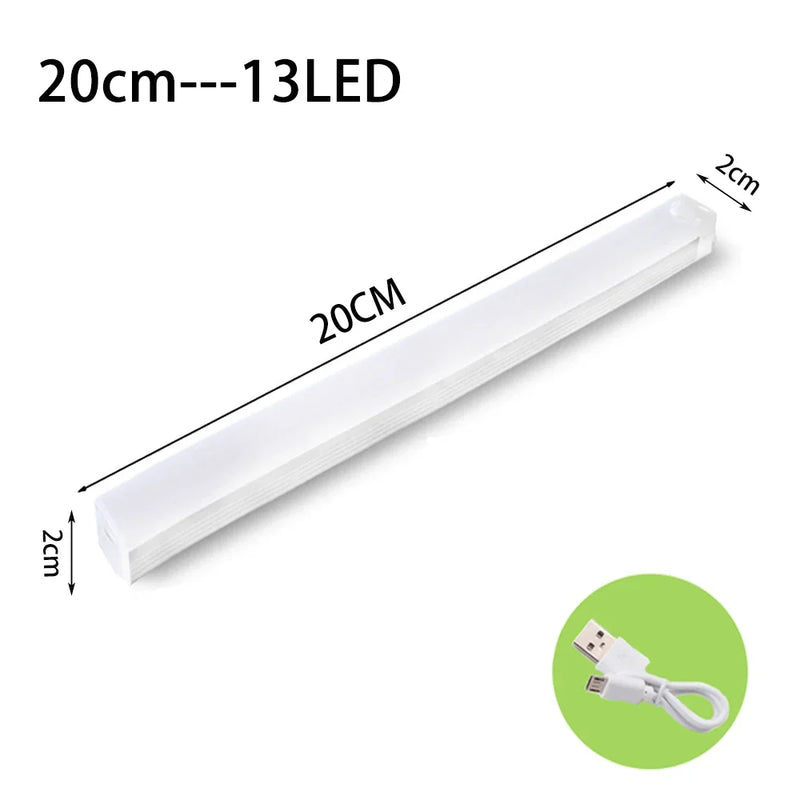 Night Light LED Motion Sensor 20/30/40/60CM Wireless USB Cabinet Night Light Wardrobe Lamp For Kitchen Cabinet Wardrobe Bedroom