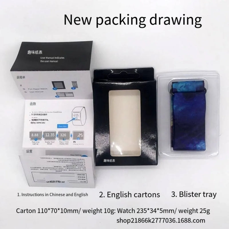 Smart Watch 2024 Trend PaperWatch PaprseWatch Paper Waterproof Youth Peple  Electronic Creative Variety of Styles