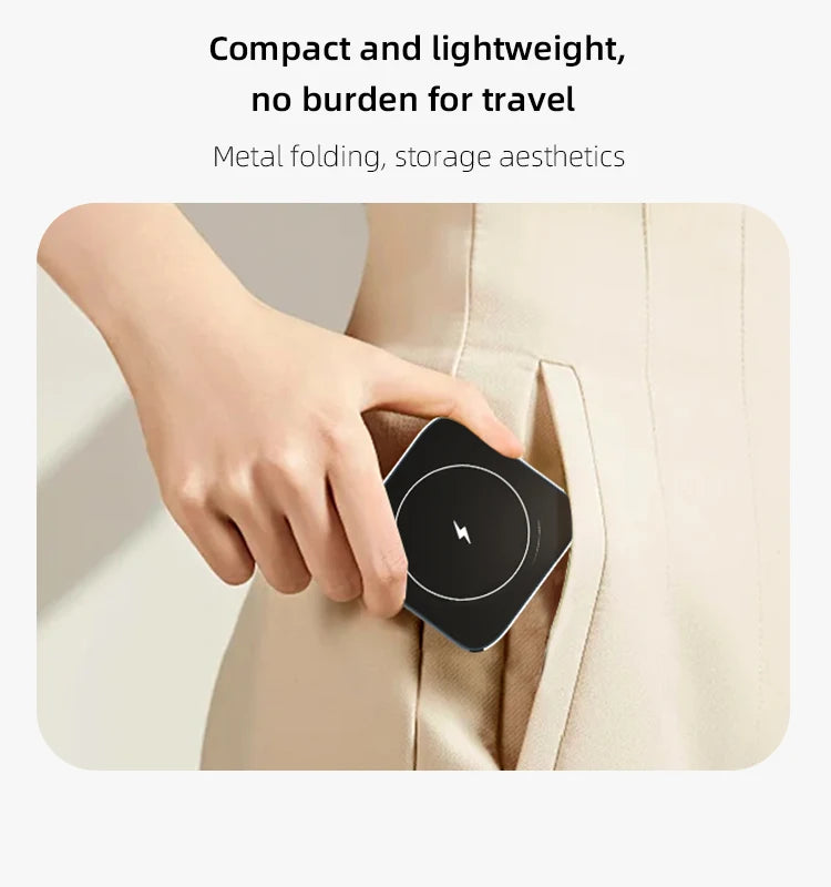 Carregador sem fio magnético 3 em 1 com certificação Qi2, suporte de carregamento dobrável de alumínio para iPhone 16/15/14 Pro Max, AirPods, iWatch