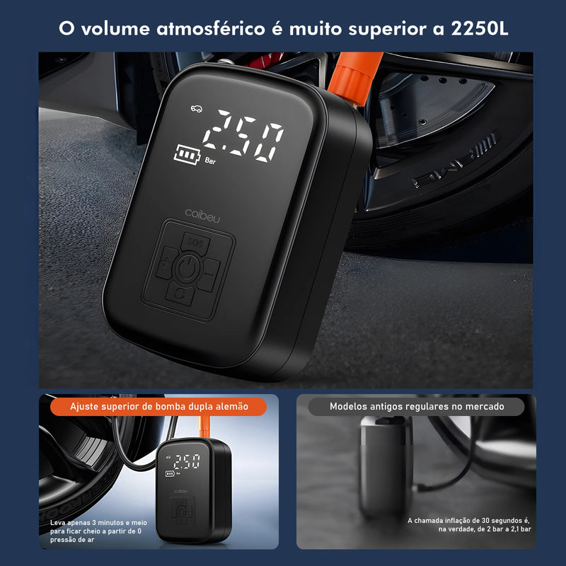 Portable Air Compressor, Portable Mini Air Compressor, Car Tire Filling Pump, Portable Air Pump, LED Lighting