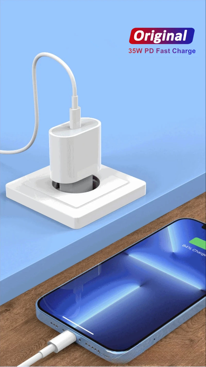 35W PD Fast Charger Cable for iPhone 11 12 13 Pro 8 14 Plus XS Max XR X SE USB C Quick Charge Cord 1m 1.5m 2m PD Charging Cable