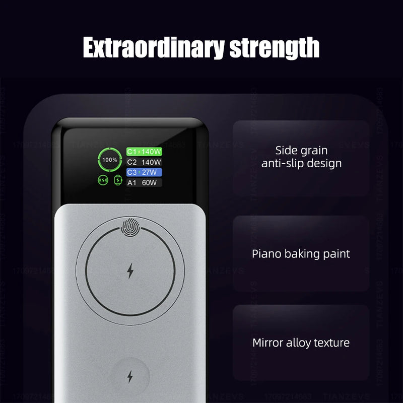 289.5W Graphene Power Bank OLED Color Screen Display 25000mah/92.5Wh PD3.1 140W Wireless15W PPS QC Laptop Phone Fast Charging