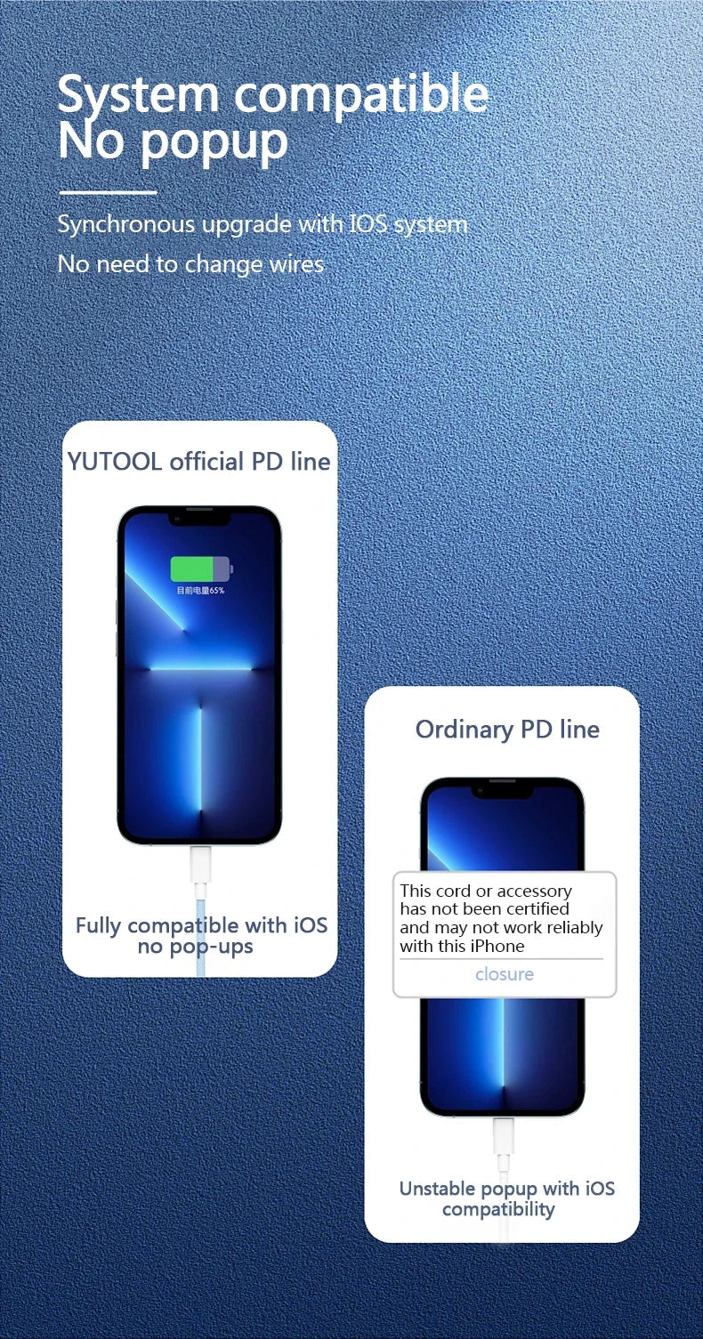 PD 20W USB-C Charging Cable For iPhone 14 13 12 11 Pro Max Xs 8 Plus iPad 3A Fast Charging Cord ‌Lightning Data Cable For iPhone