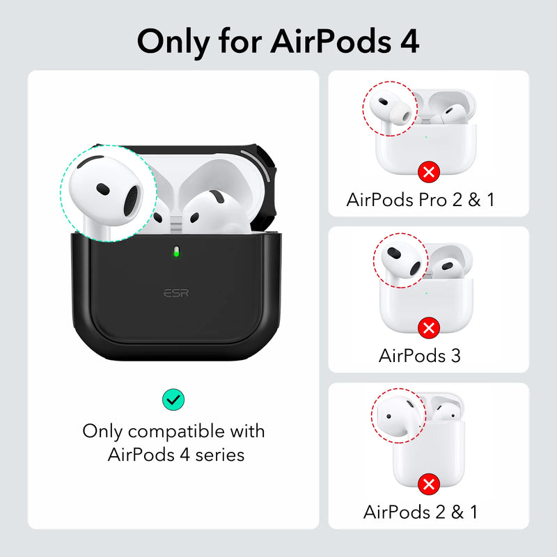 Capa ESR para AirPods 4ª geração AirPods 4 2024 MagSafe com proteção contra quedas HaloLock para AirPods Pro 2ª/1ª geração 2023/2022