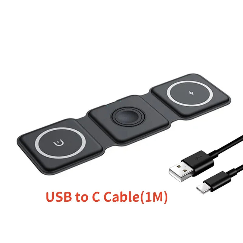 3 in 1 Charging Station for iPhone 15/14/13/12 Series, Travel Charger for Multiple Devices for AirPods 3/2/Pro,Apple Watch Serie