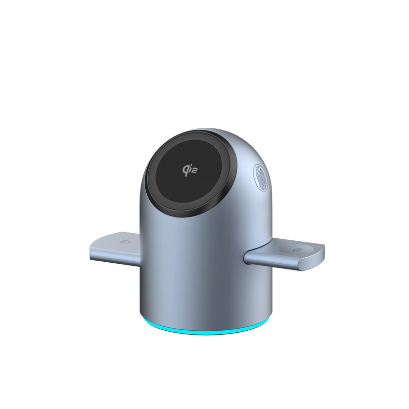 Auto Rotation Qi2 15W 3 in 1 Wireless Charging Station, Magnetic Fast Charger for IPhone16/15/14/13 Pro Max IWatch AirPods 3/2