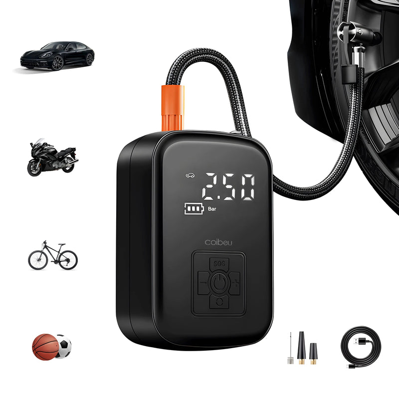 Portable Air Compressor, Portable Mini Air Compressor, Car Tire Filling Pump, Portable Air Pump, LED Lighting
