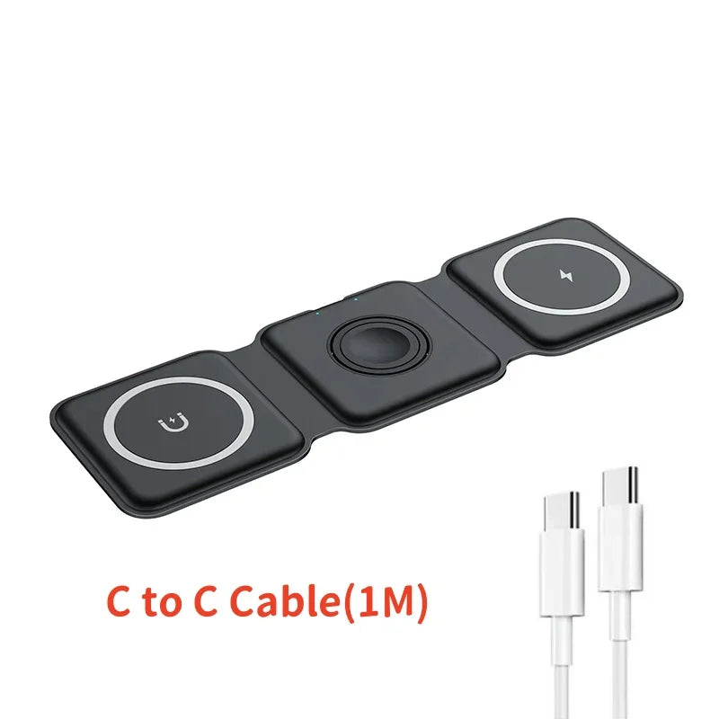 3 in 1 Charging Station for iPhone 15/14/13/12 Series, Travel Charger for Multiple Devices for AirPods 3/2/Pro,Apple Watch Serie