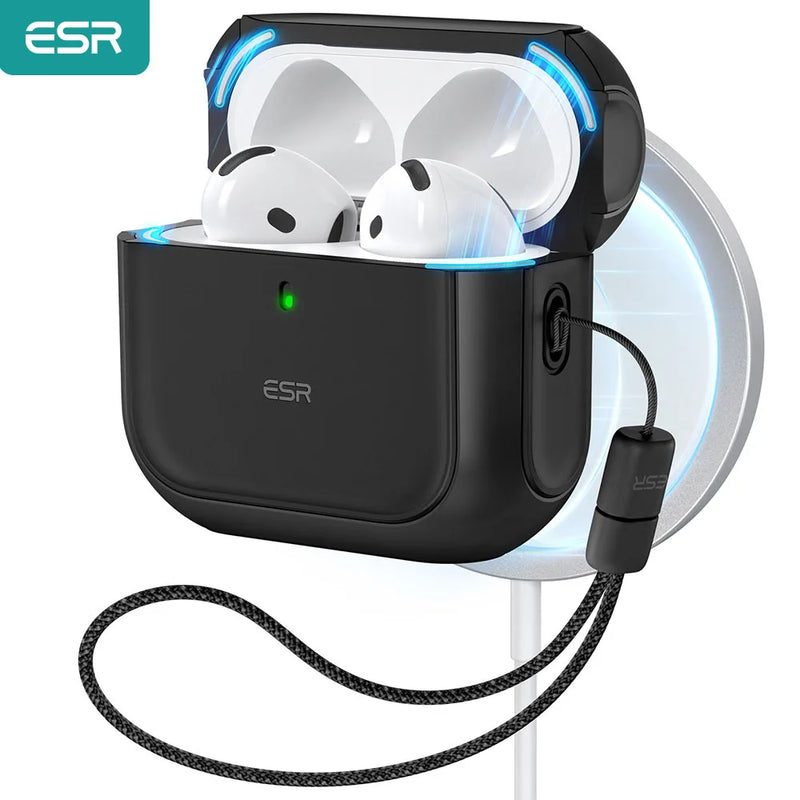 Capa ESR para AirPods 4ª geração AirPods 4 2024 MagSafe com proteção contra quedas HaloLock para AirPods Pro 2ª/1ª geração 2023/2022