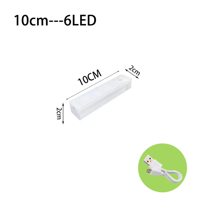 Night Light LED Motion Sensor 20/30/40/60CM Wireless USB Cabinet Night Light Wardrobe Lamp For Kitchen Cabinet Wardrobe Bedroom