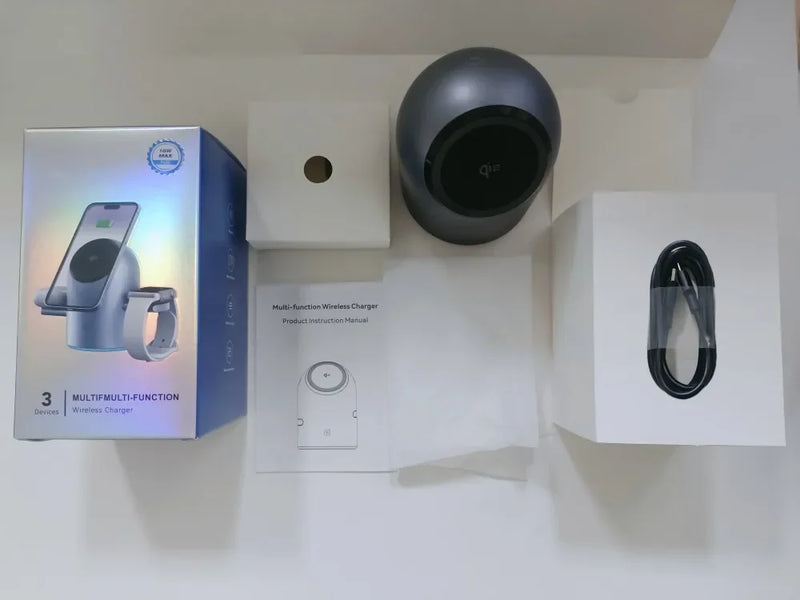 Auto Rotation Qi2 15W 3 in 1 Wireless Charging Station, Magnetic Fast Charger for IPhone16/15/14/13 Pro Max IWatch AirPods 3/2