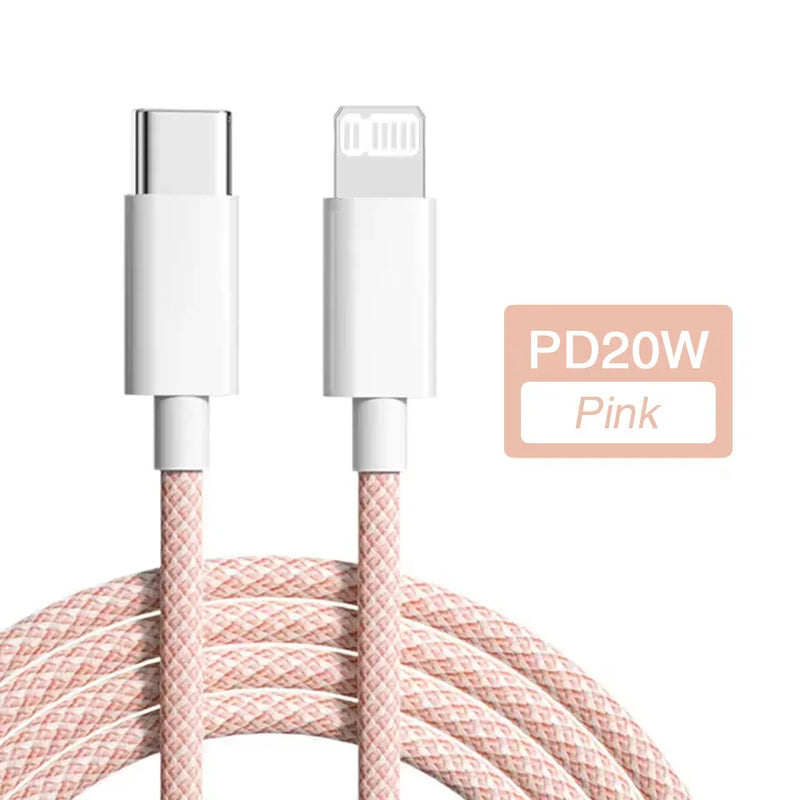PD 20W USB-C Charging Cable For iPhone 14 13 12 11 Pro Max Xs 8 Plus iPad 3A Fast Charging Cord ‌Lightning Data Cable For iPhone