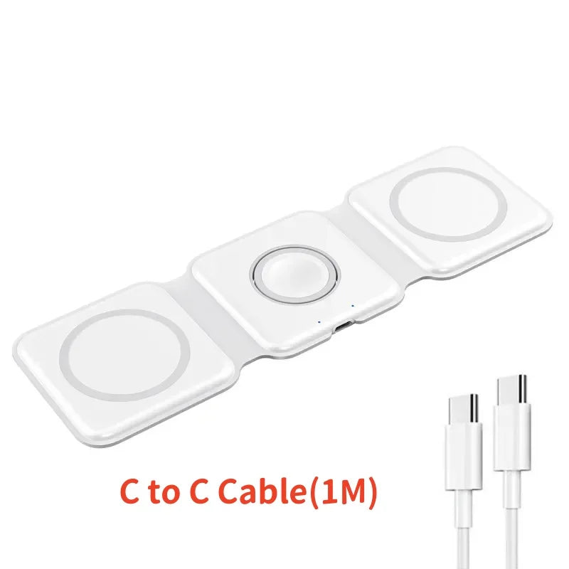 3 in 1 Charging Station for iPhone 15/14/13/12 Series, Travel Charger for Multiple Devices for AirPods 3/2/Pro,Apple Watch Serie