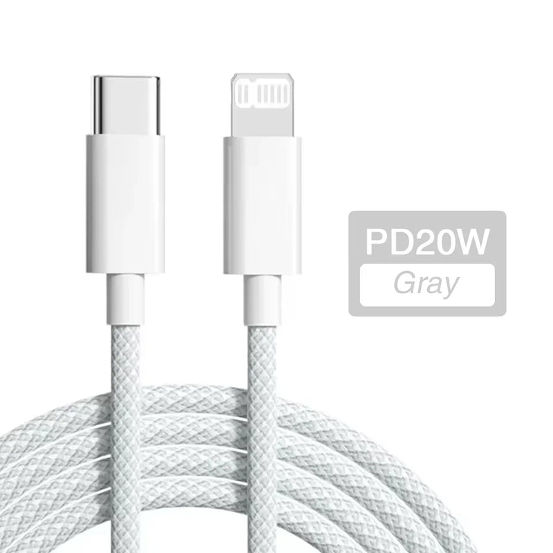 PD 20W USB-C Charging Cable For iPhone 14 13 12 11 Pro Max Xs 8 Plus iPad 3A Fast Charging Cord ‌Lightning Data Cable For iPhone