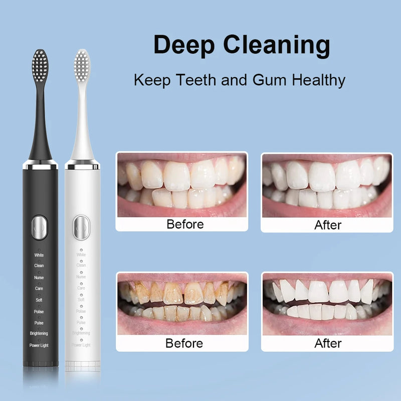 Electric Toothbrush Sonic Electric Toothbrush For Teeth Brushes Vibration Dental Tooth Cleaner USB Rechargeable Tooth Brush Case