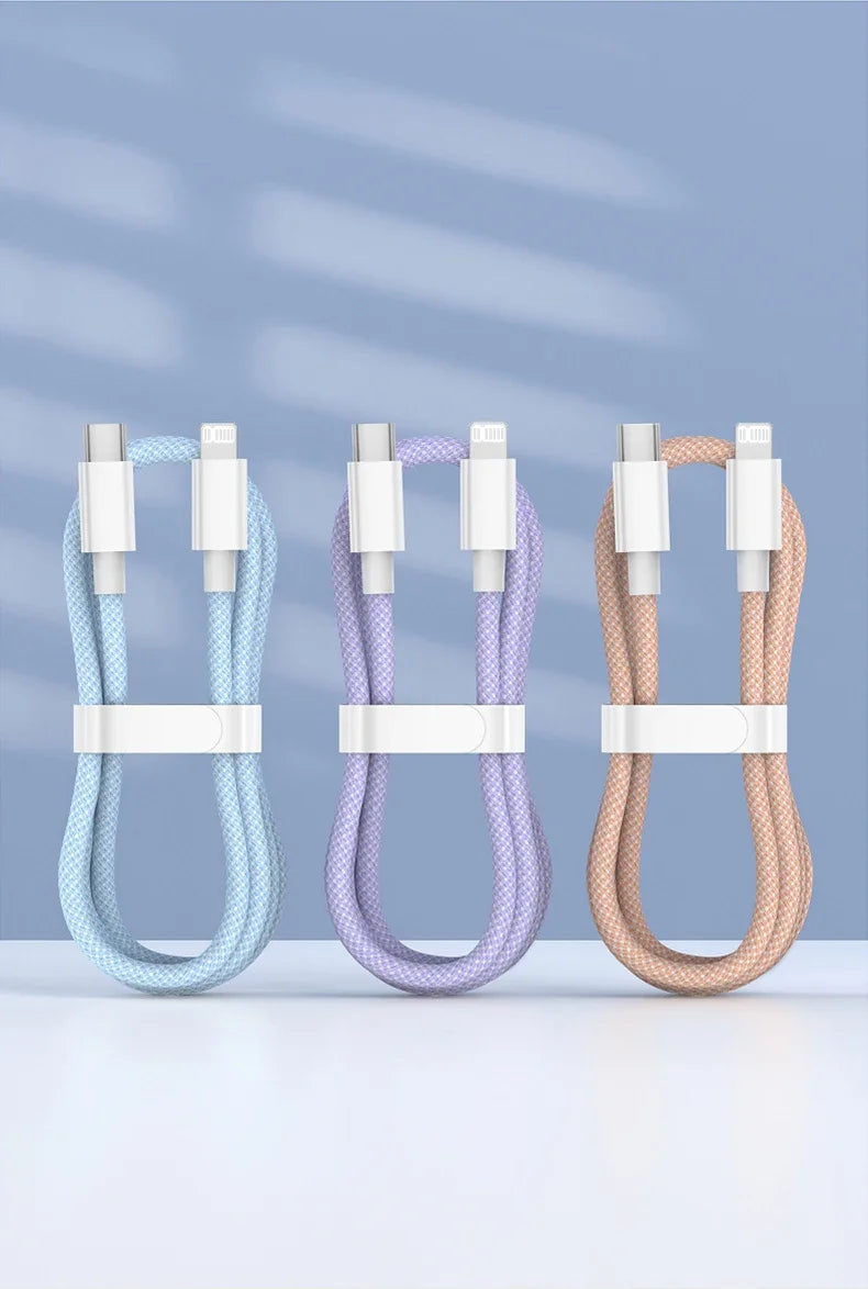 PD 20W USB-C Charging Cable For iPhone 14 13 12 11 Pro Max Xs 8 Plus iPad 3A Fast Charging Cord ‌Lightning Data Cable For iPhone