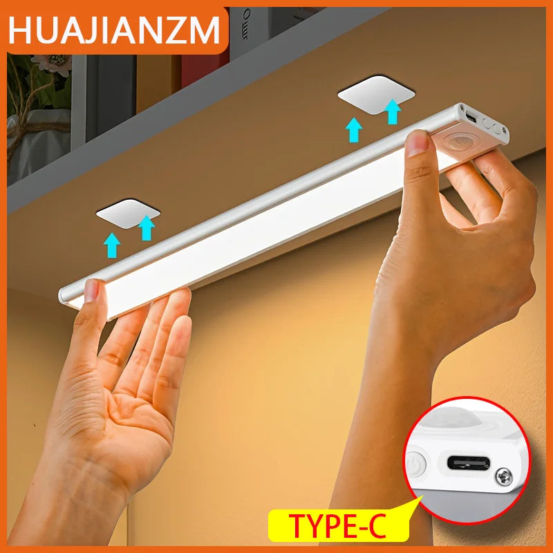 Night Light LED Motion Sensor 20/30/40/60CM Wireless USB Cabinet Night Light Wardrobe Lamp For Kitchen Cabinet Wardrobe Bedroom