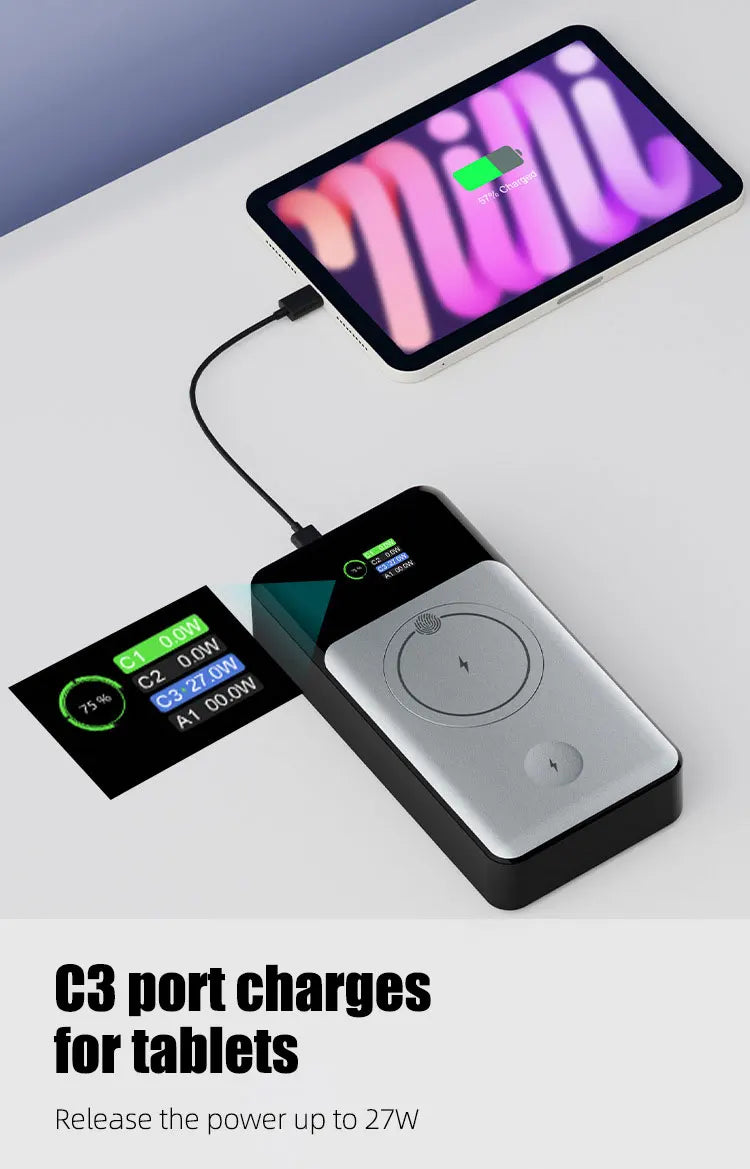 289.5W Graphene Power Bank OLED Color Screen Display 25000mah/92.5Wh PD3.1 140W Wireless15W PPS QC Laptop Phone Fast Charging