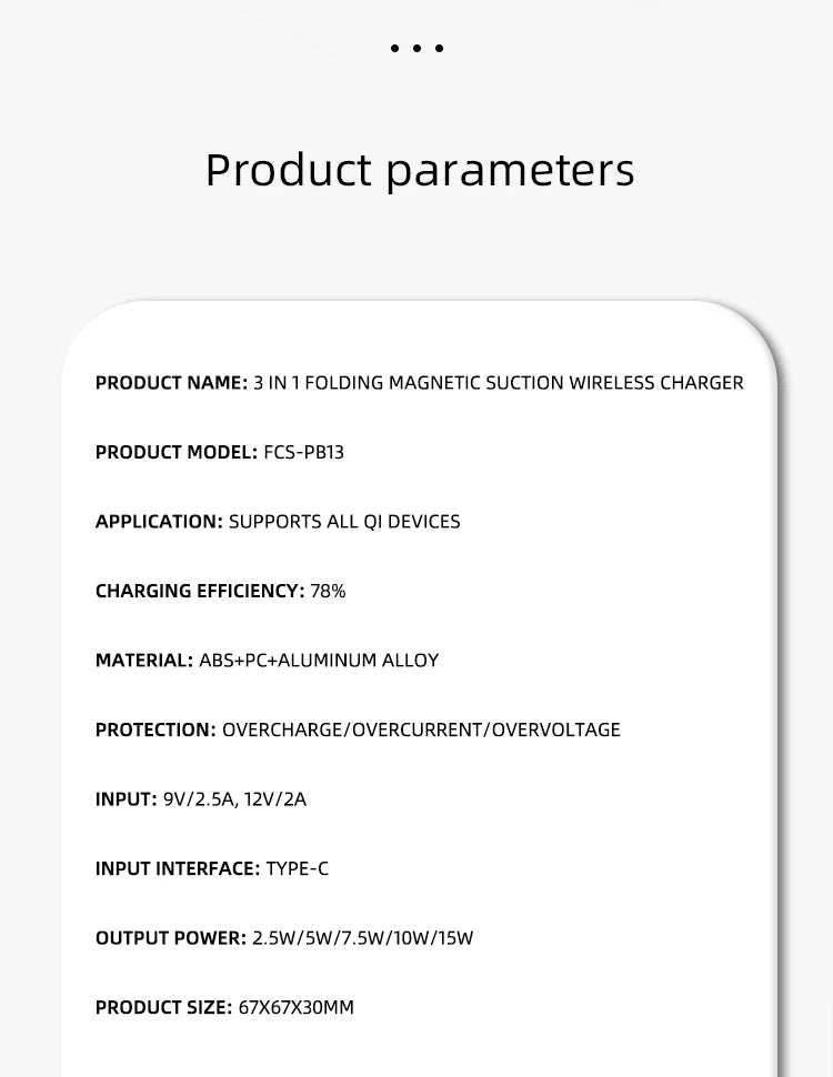 Carregador sem fio magnético 3 em 1 com certificação Qi2, suporte de carregamento dobrável de alumínio para iPhone 16/15/14 Pro Max, AirPods, iWatch