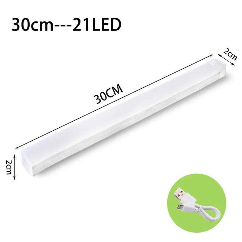 Night Light LED Motion Sensor 20/30/40/60CM Wireless USB Cabinet Night Light Wardrobe Lamp For Kitchen Cabinet Wardrobe Bedroom