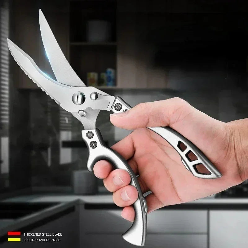 Laser Damascus Kitchen Knife Cleaver Meat Fruit Bread Knife Barbecue Boning Knife Cut Chicken Convenient Scissors Kitchen Knives